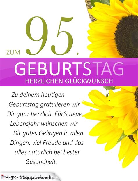 spruch zum 95 geburtstag|More.